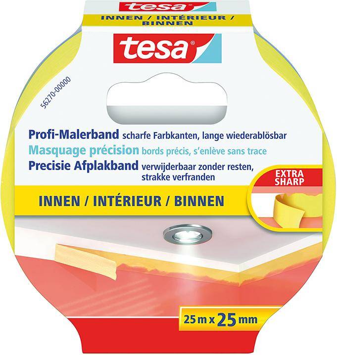 Tesa® Malerband Professional, 25M:25Mm 17 Gelb 25m x 25mm