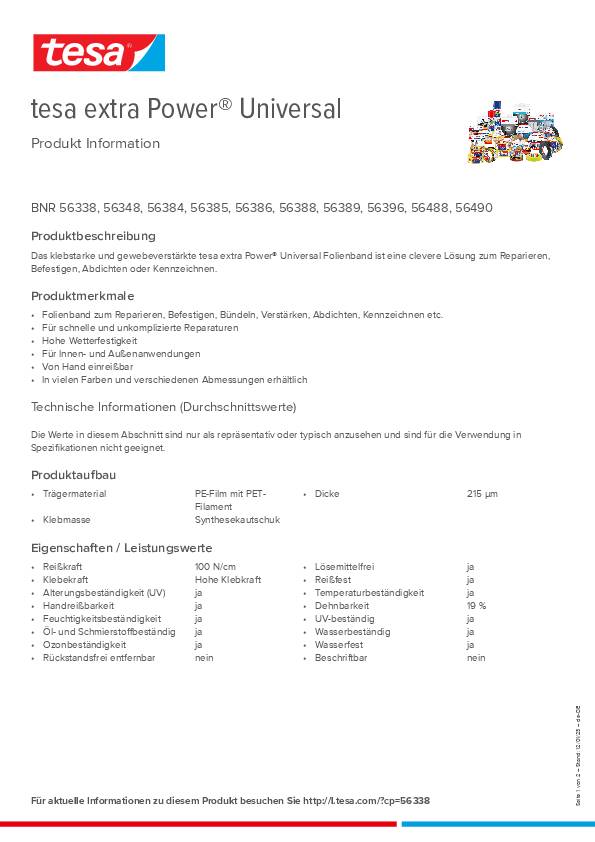 Gewebeband ext.Power® 56348 schwarz L.10m B.48mm Rl.TESA