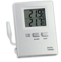 TFA-Dostmann 30.1012, Elektronisches Umgebungsthermometer, Drinnen/Draußen, Digital, Weiß, Kunststoff, Tisch, Wand
