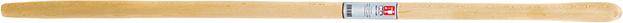Ein hölzerner Baseballschläger mit einer hellen Beige-Oberfläche, horizontal auf weißem Hintergrund dargestellt.