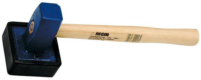 Plattenlegehammer 1,5 kg eckig mit Stiel