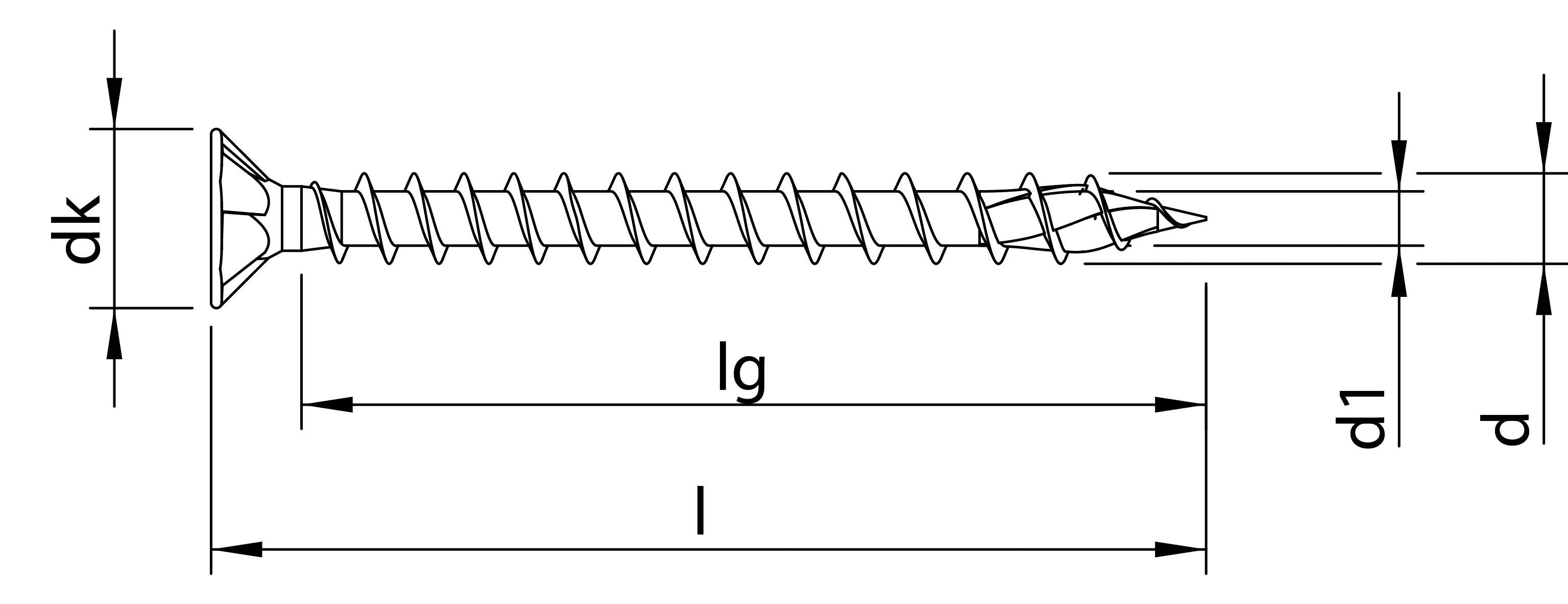 HECO TOPIX-plus - Stahl weiß verzinkt - 4,5x30 mm - Senkkopf HD-20 - variables VG