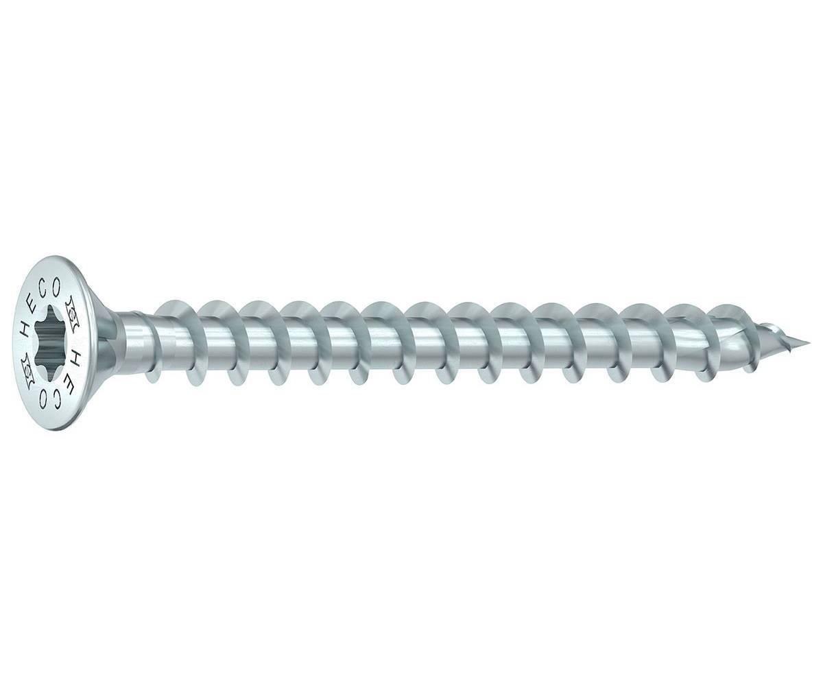 HECO TOPIX-plus - Stahl weiß verzinkt - 4,5x30 mm - Senkkopf HD-20 - variables VG