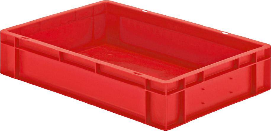 Transport-Stapelkasten B600xT400xH120 mm rot, geschlossen ohne Griffloch