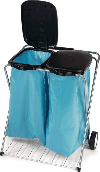 Abfallsammler H780xB660xT370mm 20-130l 2-fach,m.Rl.u.Gitterboden