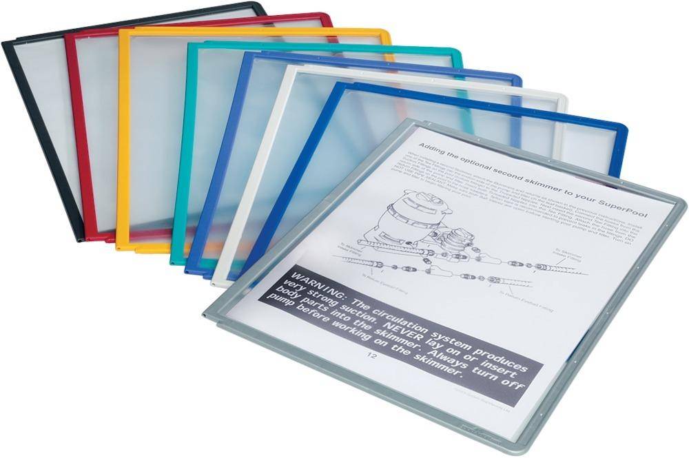 Sichttafel PP m.Profilrahmen dunkelblau DIN A4 reflexionsarm 5St./Btl.DURABLE…