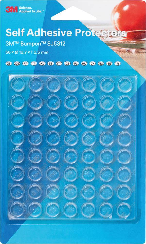 Bumpon, 56 Stk. Elastikpuffer Transp. 12,7 x 7,6mm