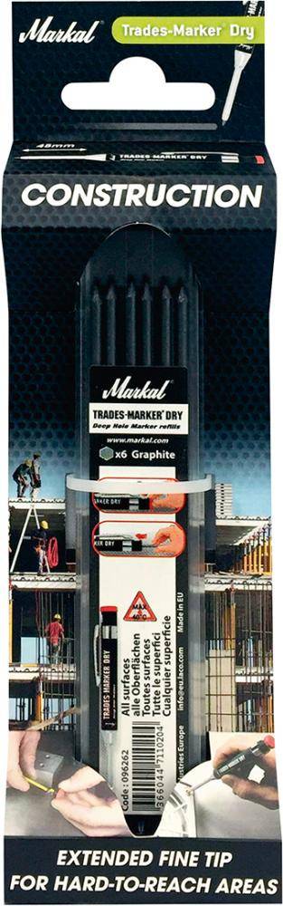 Markal Trades-Marker dry Nachfüller Minen Set Grafit