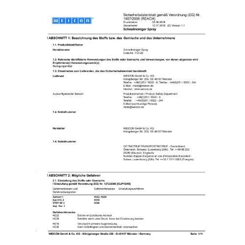 Schnellreiniger 500 ml Weicon