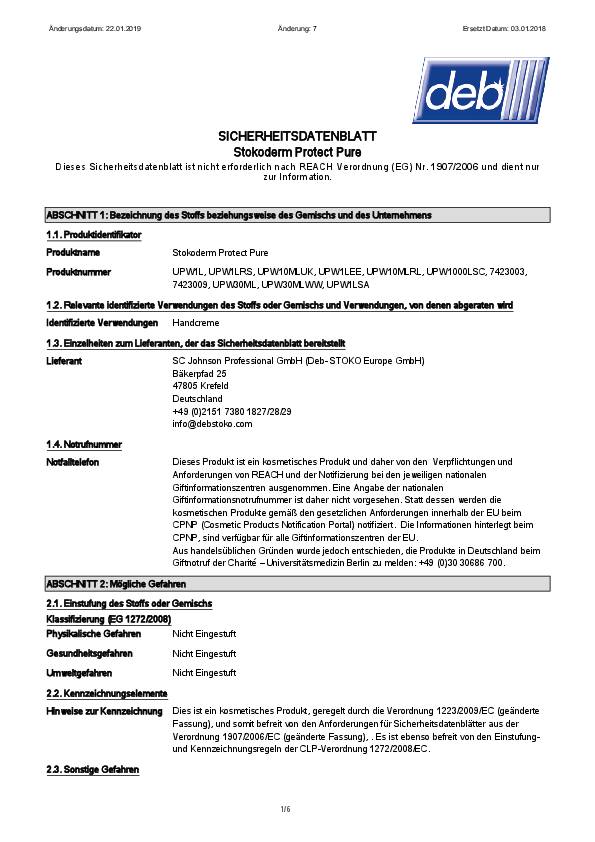 Stokoderm Protect PURE 1 L Kartusche