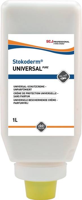 Hautschutzcreme Stokoderm Univ.PURE 1l schwach fettend,unparfümiert Softflasche