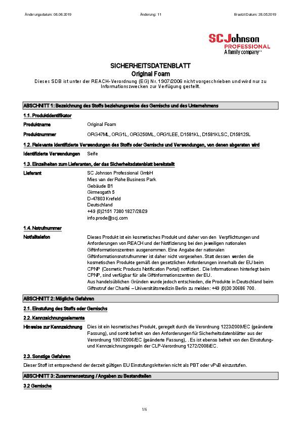 Original FOAM 1 l Kartusche