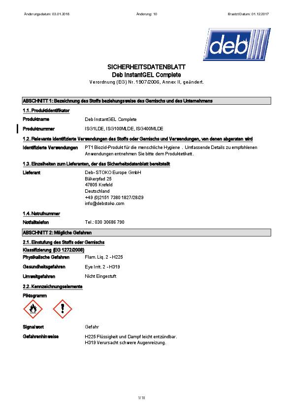 Deb InstantGEL Complete 100 ml Flasche