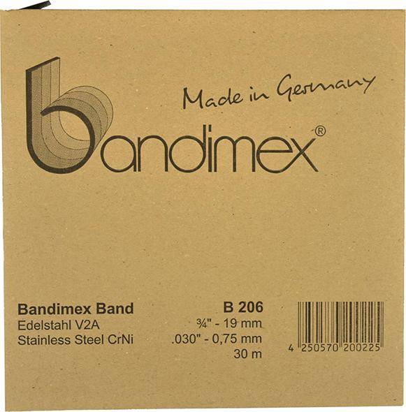 Stahlband 3/4" V2A-Edelstahl, Rolle a 30m Bandimex