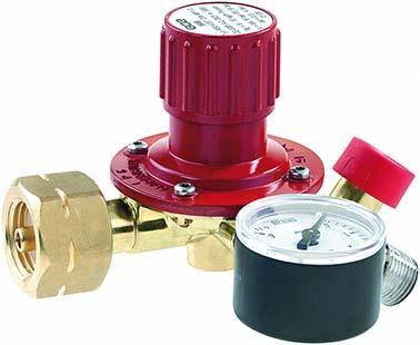 Regler für Propanflaschen5/11/33kg mit Manometer Gasdruck 0,5-4bar GCE