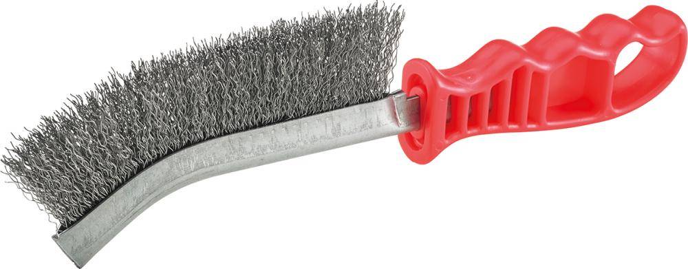 Universal-HanddrahtbürsteStahldraht gewellt Kunststoffgriff 280 x 25 mm FORTIS