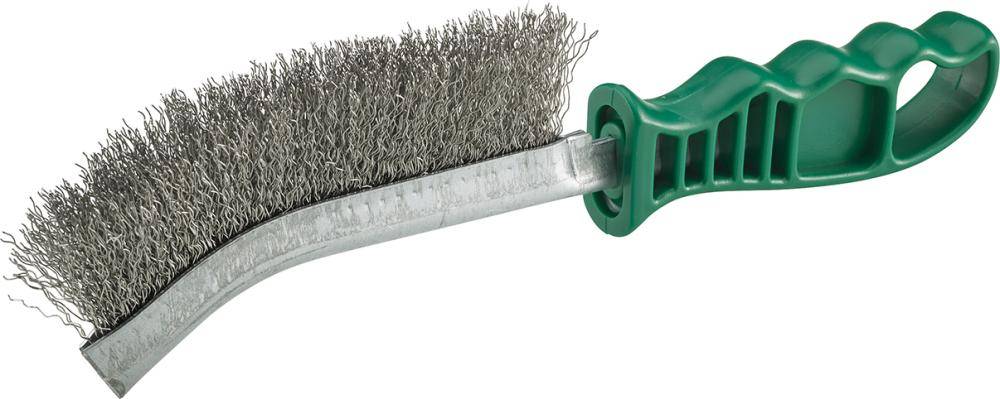 Universal-HanddrahtbürsteEdelstahldraht gewellt Kunststoffgriff 280 x 25 mm FORTIS