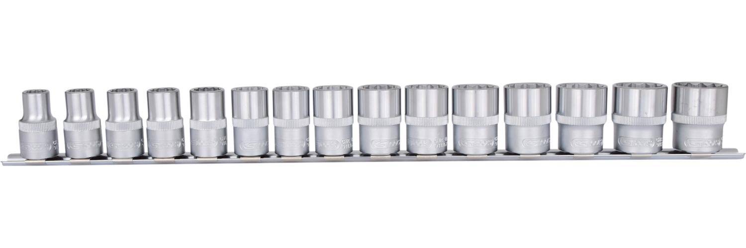 KS TOOLS 1/2" 12-kant-Stecknuss-Satz, 15-tlg, 10-24mm