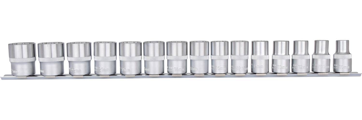 KS TOOLS 1/2" 12-kant-Stecknuss-Satz, 15-tlg, 10-24mm
