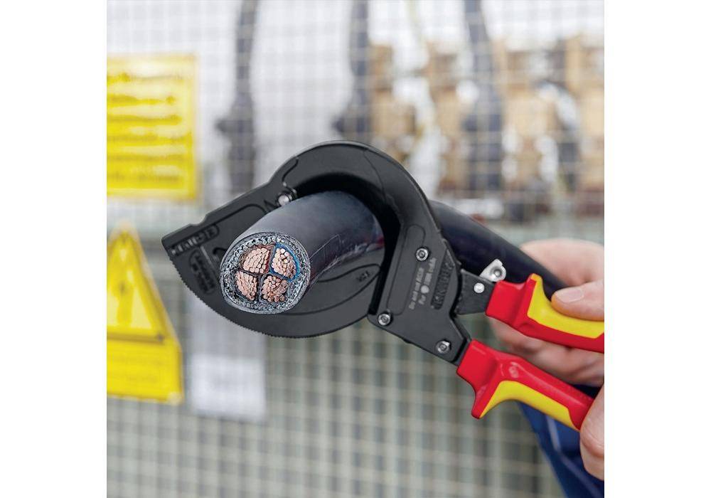 KNIPEX 95 36 315 A Kabelschneider (Ratschenprinzip) für stahlarmierte