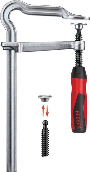 Ganzstahlschraubzwinge OMEGA Spann-W.250mm A.120mm 2-K-Griff BESSEY