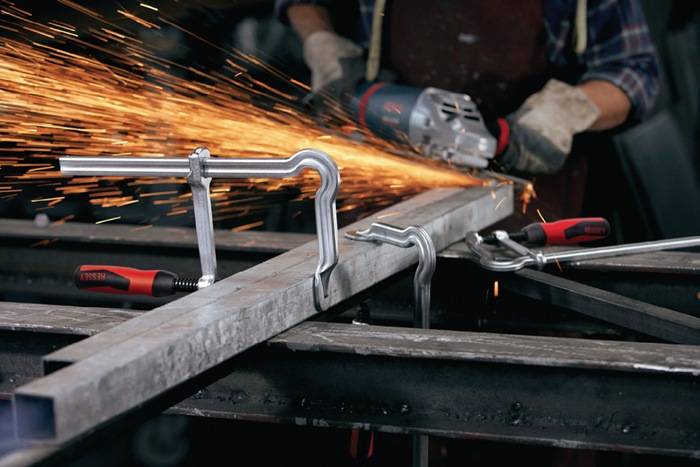 Ganzstahlschraubzwinge OMEGA Spann-W.600mm A.120mm 2-K-Griff BESSEY