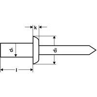 Dichtblindniet CAP® Nietschaft dxl 4x9,5mm Alu./STA 500 St.GESIPA Dichtblindniet CAP® Nietschaft dxl 4x9,5mm Alu./STA 500 St.GESIPA