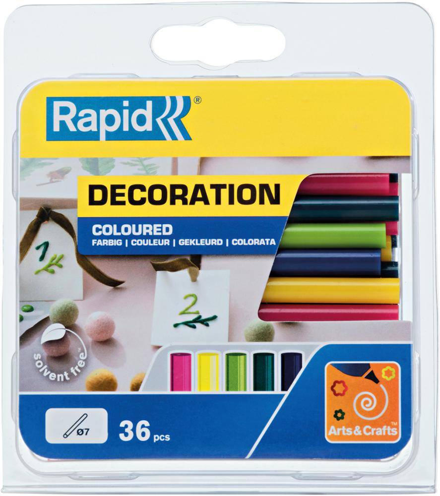 Klebesticks farbig Trend Ø 7 x 90 mm 36 Stk. Blister Rapid