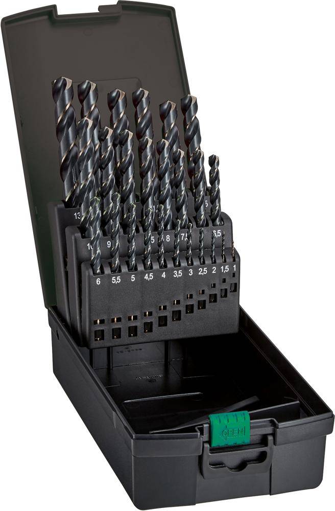 Spiralbohrer-Set DIN338 HSS bronce 1,0-10,5mm + Kernlochbohrer FORTIS