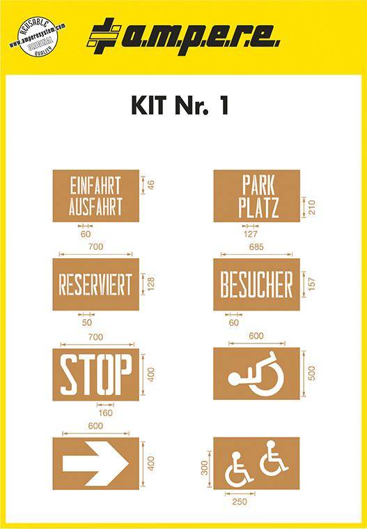 Schablonenset Schablonen KIT Nr. 1