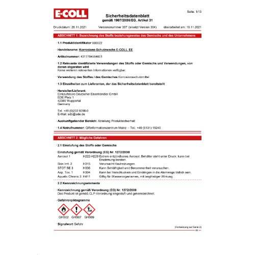 Korrosionsschutzwachs 400ml E-COLL EE
