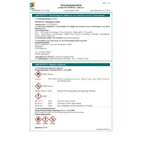 Zink-Spray 400ml E-COLL EE