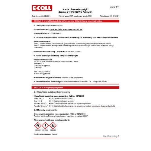 Zink-Staubfarbe 375ml/800g Dose E-COLL EE