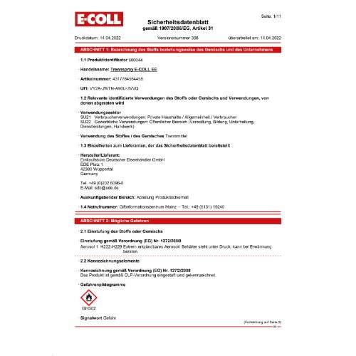 Trennspray 400ml E-COLL EE