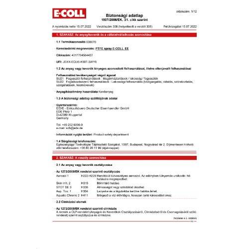 PTFE-Spray 400ml E-COLL EE