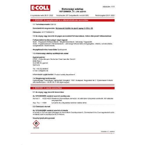 Edelstahlreiniger- und -pflegespray 400ml E-COLL EE