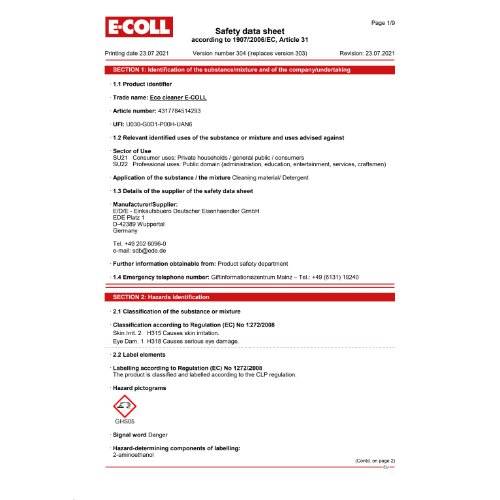 E-COLL Eco Reiniger 5L Kanister