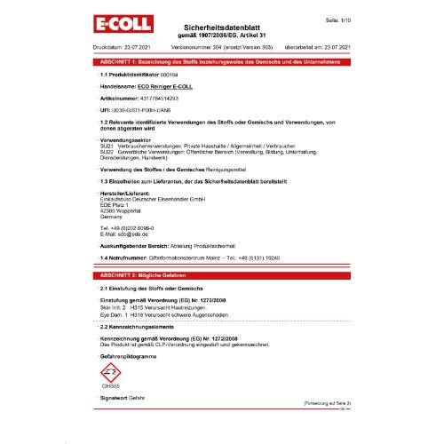 E-COLL Eco Reiniger 5L Kanister