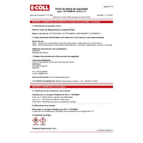 E-COLL Nitro-Univ-Verdünnung 20L Kanister