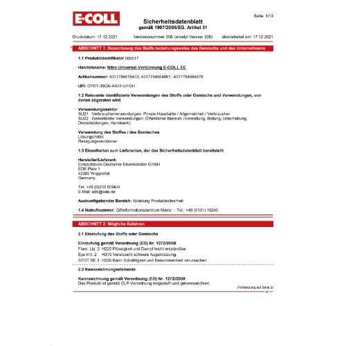 Nitro-Univ.Verdünnung 1L Dose E-COLL EE