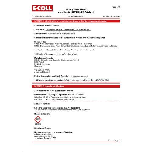 E-COLL Universalrein. u. Auto Waschkonz. 10kg
