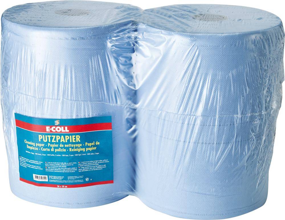 Putzpapier blau, 2-lagig,1.000 Blatt 38x36cm E-COLL