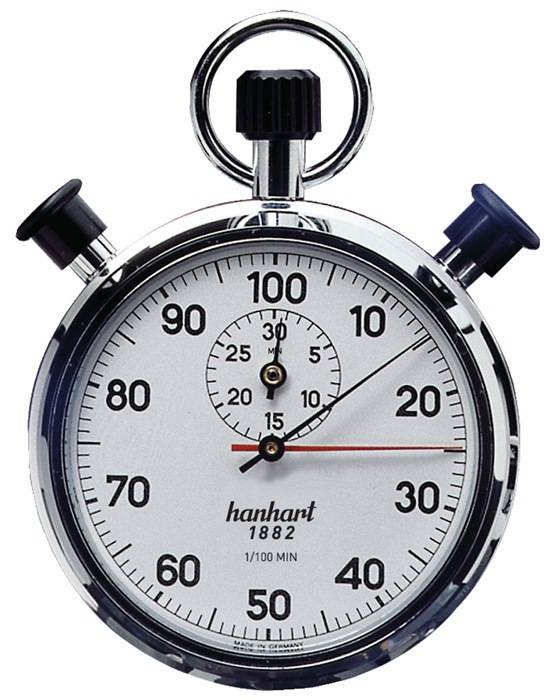 Stoppuhr 1/100 Min.30 Min.mech.CR HANHART