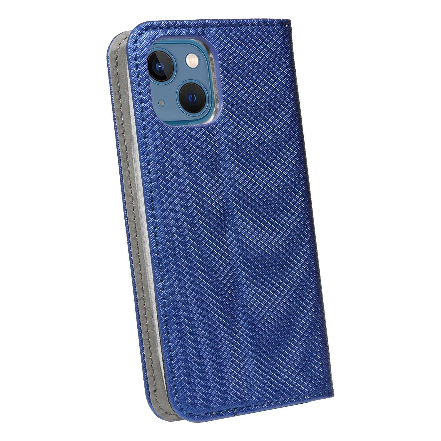 Buch Tasche "Smart" für iPhone 13 Handy Hülle Etui Brieftasche Schutzhülle mit Standfunktion, Kartenfach Blau