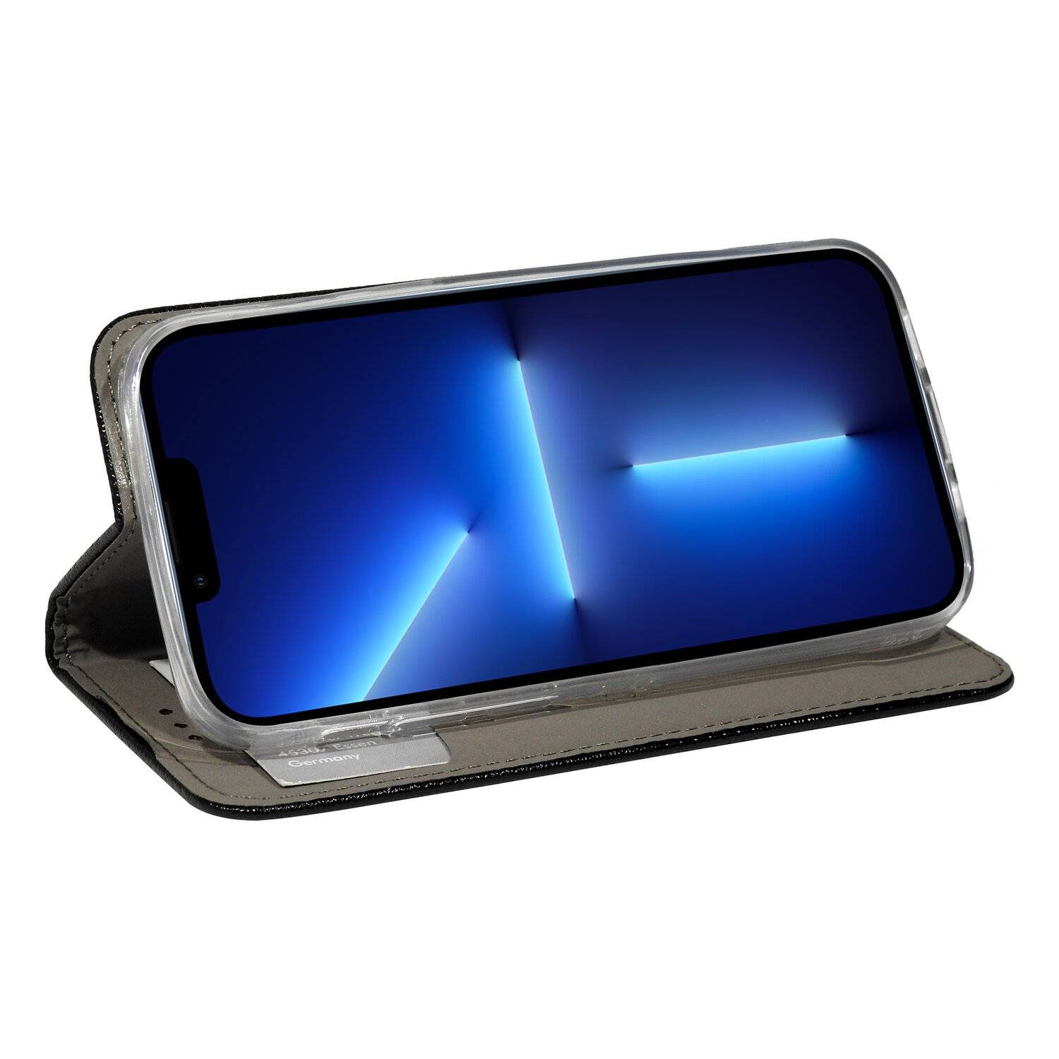 Buch Tasche "Smart" für iPhone 13 Pro Max Handy Hülle Etui Brieftasche Schutzhülle mit Standfunktion, Kartenfach Schwarz
