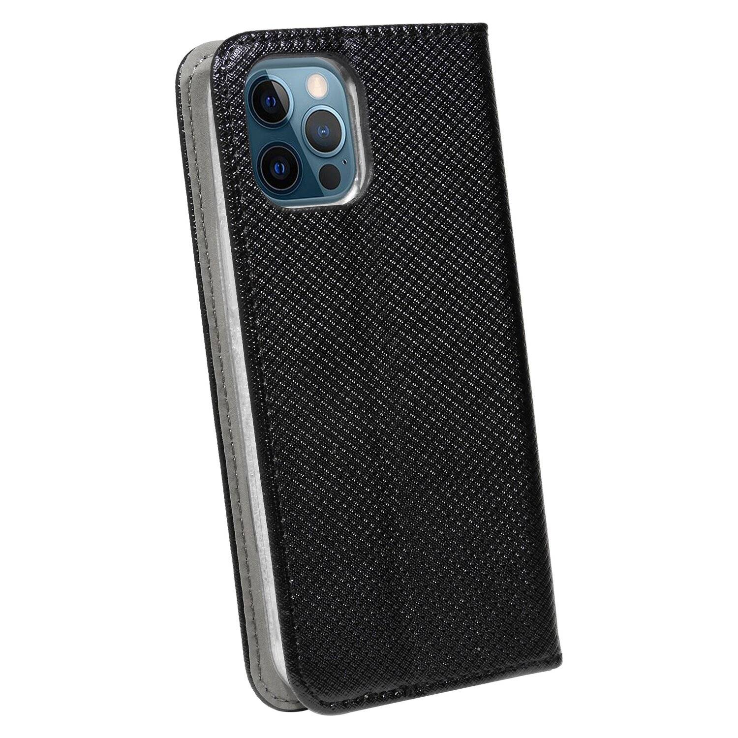 Buch Tasche "Smart" für iPhone 13 Pro Max Handy Hülle Etui Brieftasche Schutzhülle mit Standfunktion, Kartenfach Schwarz