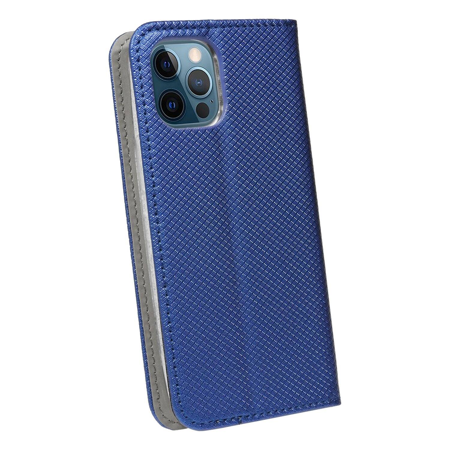 Buch Tasche "Smart" für iPhone 13 Pro Handy Hülle Etui Brieftasche Schutzhülle mit Standfunktion, Kartenfach Blau