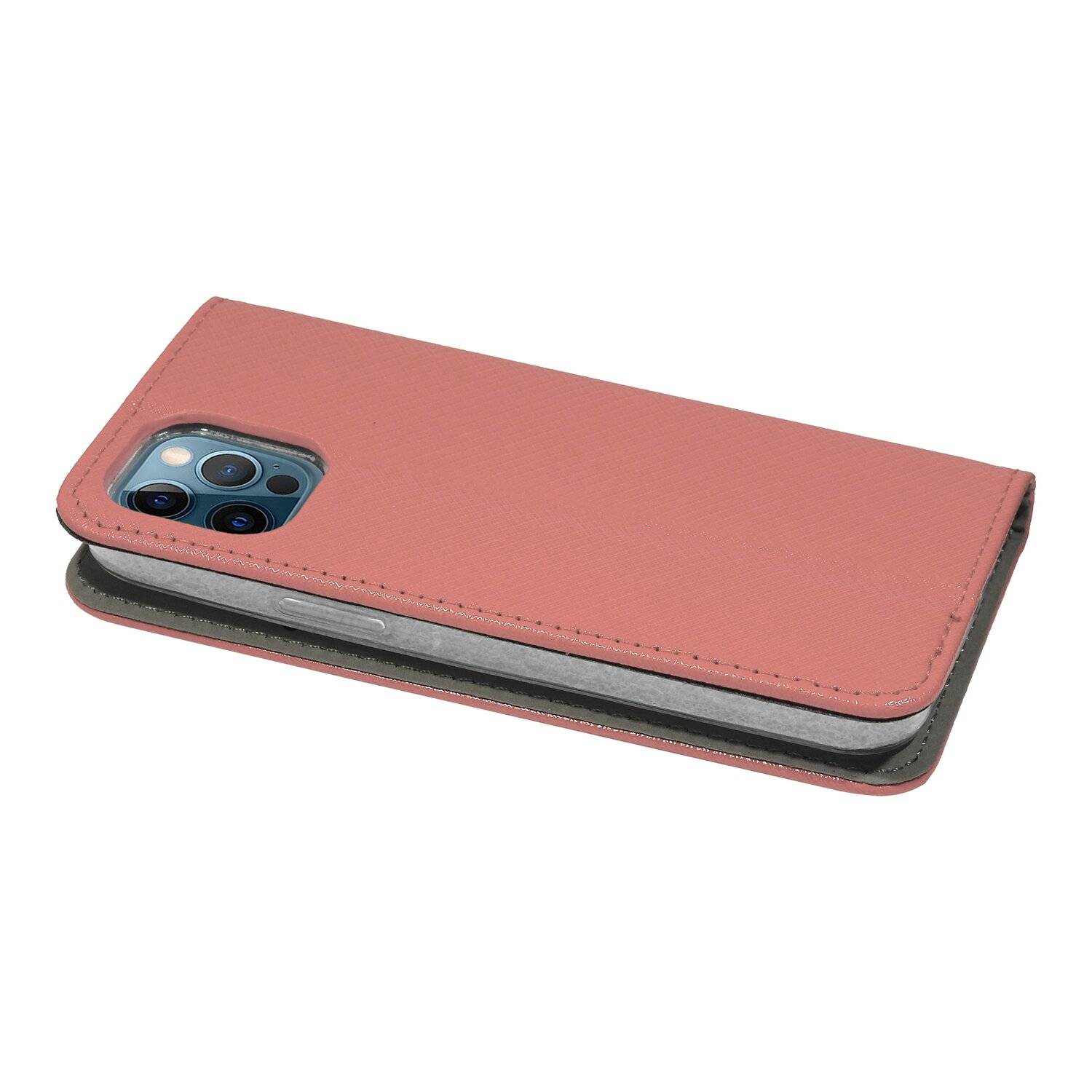Buch Tasche "Smart" für iPhone 13 Pro Handy Hülle Etui Brieftasche Schutzhülle mit Standfunktion, Kartenfach Rosa