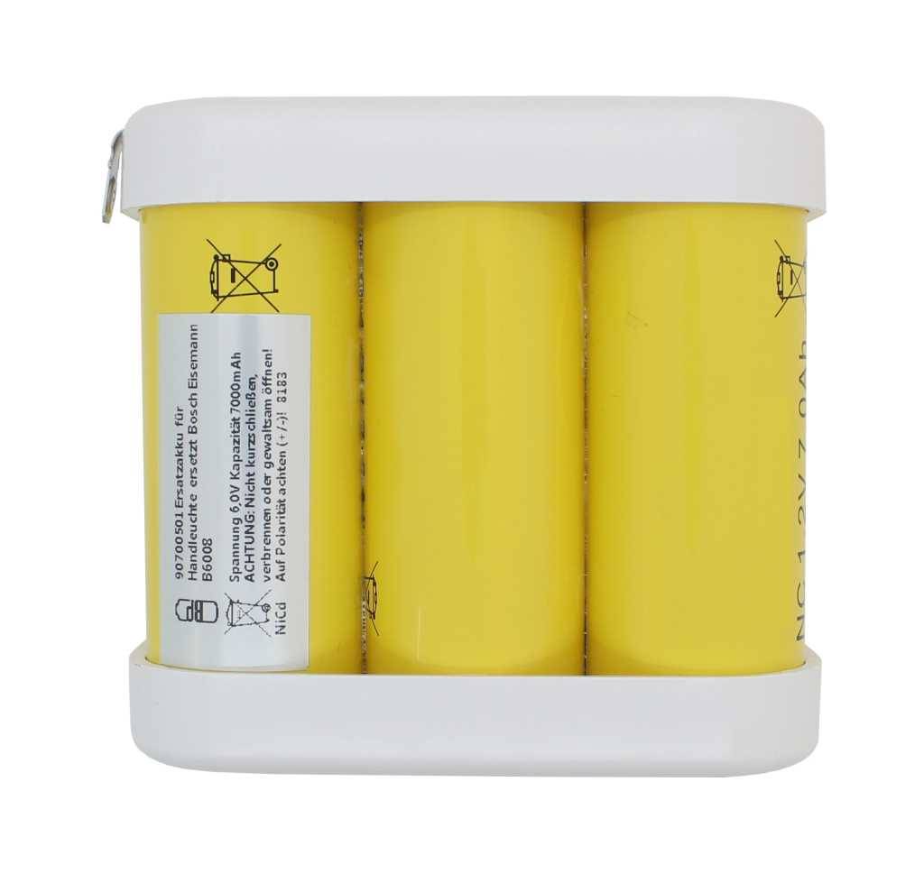 Ersatzakku für Handleuchte NiCd 6,0V 7000mAh ersetzt Bosch Eisemann B6008