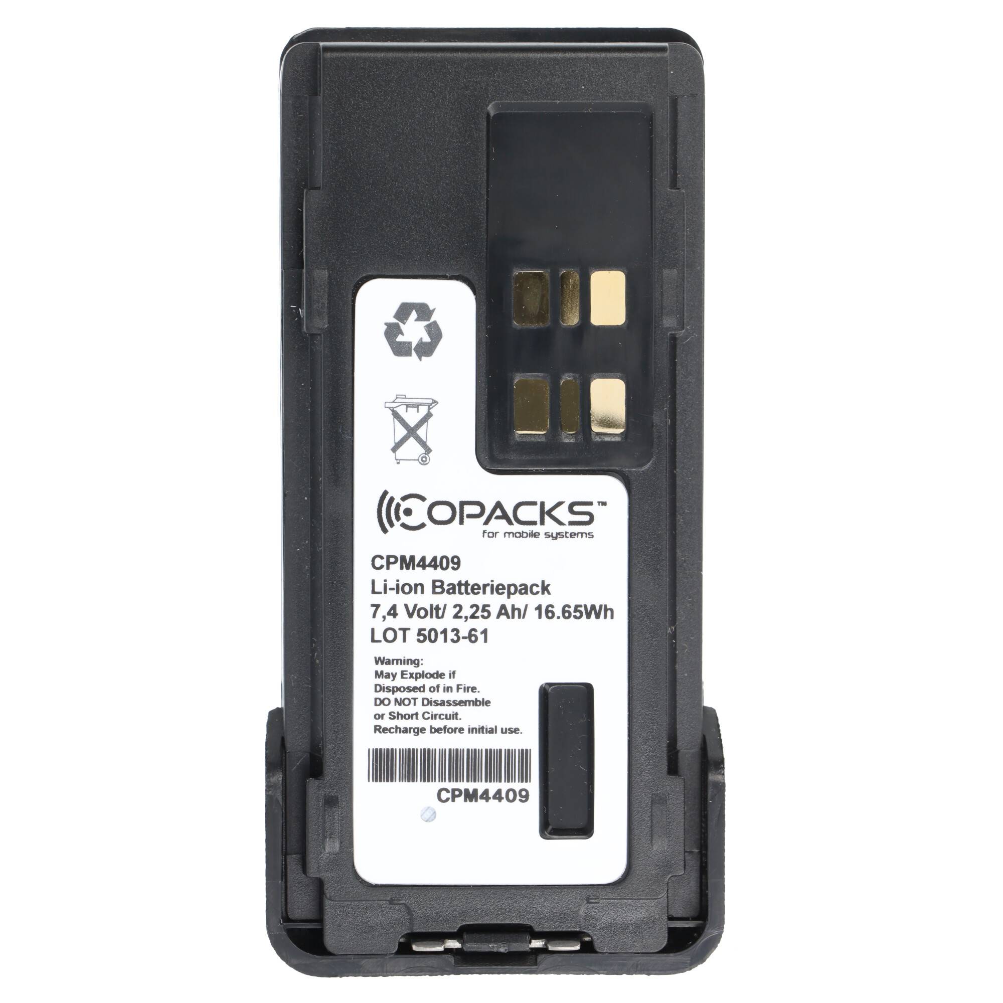Funkakku Li-Ion 7,2V 2250mAh passend für Motorola DP2400